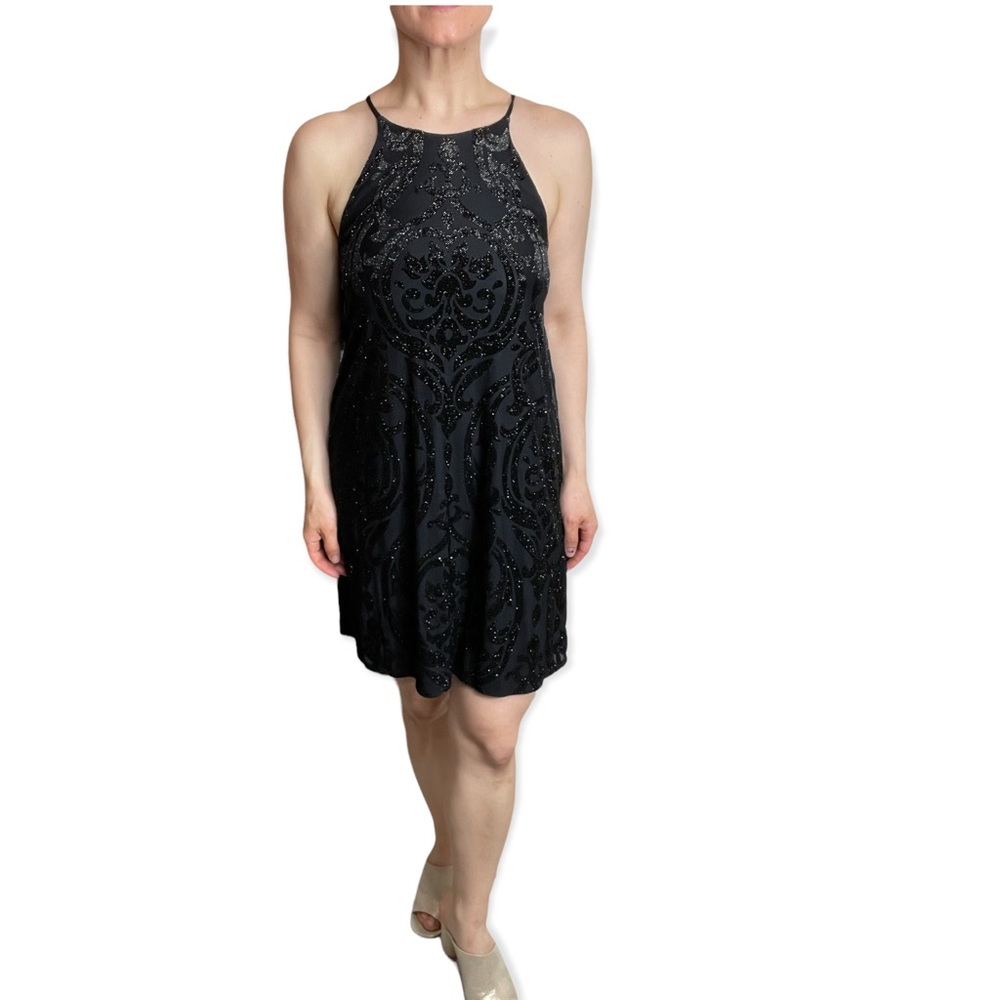 Aqua Black Metallic Night Out Party Dress NWT size Small
